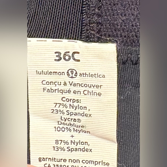 Lululemon Ta Ta Tamer Bea Black 36C - Picture 9 of 9
